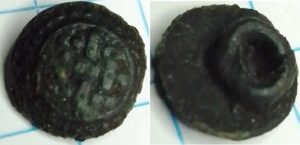 vlechtbandknoop met parelrand - 12mm (1600-1650)