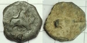 knoop achthoek rijder tin (ca 1650-1725)