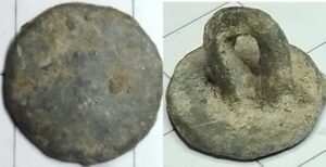 knoop loodtin plat 15mm - lusvormige stift