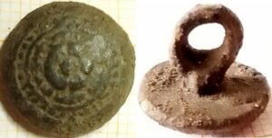 knoop roosje in cirkel parelrand - 13mm