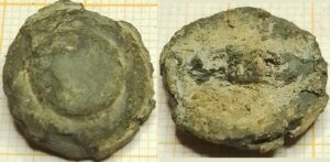 knoop met cirkel 22mm loodtin