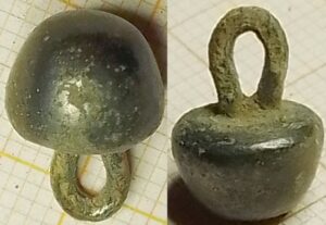 knoop kaal half-bol messing oog