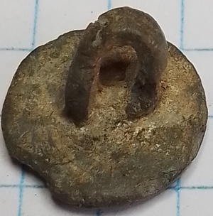 knoop loodtin plat 15mm - lusvormige stift