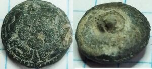 knoop roosje parelrand 12mm loodtin