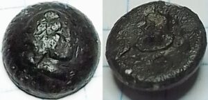 knoop portret rechts nikkeltin 10mm