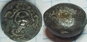 knoop fleuron bloem in cirkel nikkeltin (baart74-063) 12mm