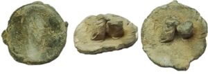 knoop plat loodtin met gietresten 18mm