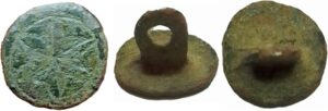 knoop plat met gegraveerde ster staafkort 15mm
